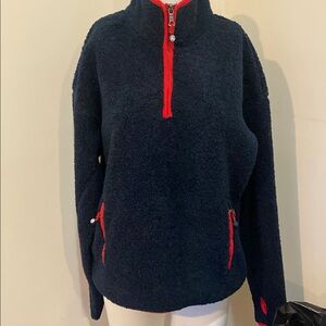 Brooks Brothers ladies NEW navy sherpa fleece pullover